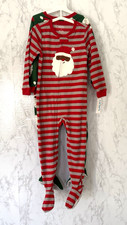 Set of 2 Carter's Toddler Striped Santa Footed Fleece Pajama Christmas Sizes