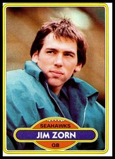 1980 Topps Jim Zorn Seattle Seahawks #20