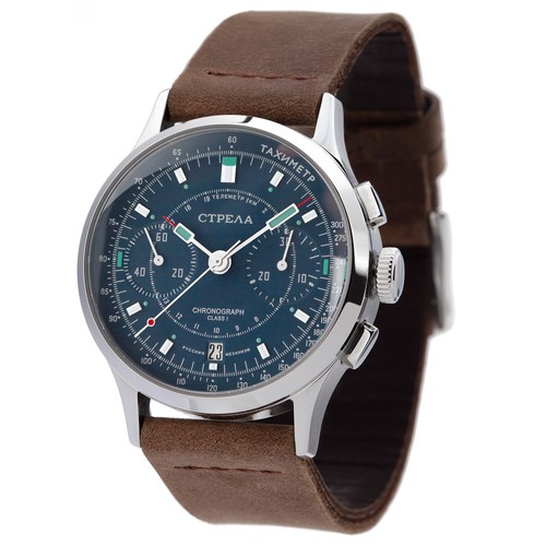 STRELA Poljot 3133 Chronograph COSMOS Saphirglas - Weltraum Uhr - CO38CYP-S - 第 2/15 張圖片