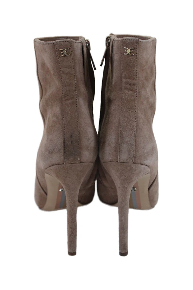 Sam Edelman Women's Pointed Toe Suede Stiletto Ankle Boots Beige Size 7 - Image 3 of 4