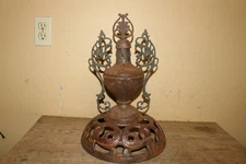 Antique Ornate 1800's Peoria ILL. Parlor Stove Cast Iron Top Cover Finial Topper