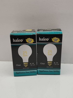 LOT OF 2 - Halco 25W 130V Appliance Fan Utility Light Bulb A15 Clear A15CL25