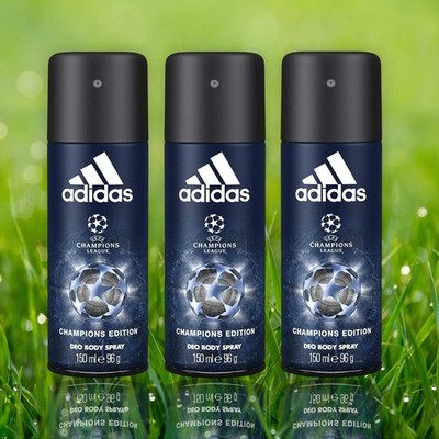 Adidas UEFA Champions Edition Deodorant Body Spray for Men 5 oz 150ml LOT OF 3