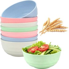 8-Pack Wheat Straw Bowls 60oz Large Unbreakable Cereal Bowls BPA-Free Microwave