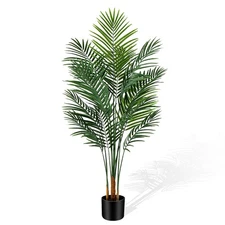 Artificial Palm Tree Outdorr 5ft, Large Fake Tropical Areca Palm Tree with 13...