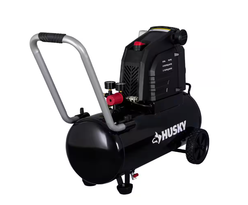 Husky 8 Gal. 150 PSI Portable Electric Oil-Free Horizontal Hotdog