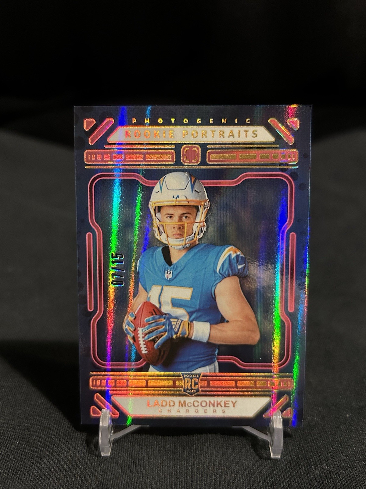 2024 Panini Photogenic - Rookie Portrait Ladd McConkey #162 Pink /15 (RC)