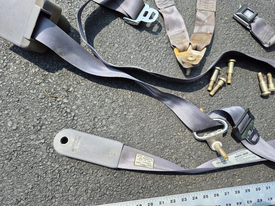 Cinturón de seguridad trasero de cabina extendida Ford Truck F150 F250 1994 1995 1996 gris ópalo OEM Foto 3 de 4