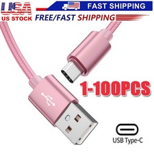 Braided USB to Type-C Fast Charging Data SYNC Charger Cable Cord 3/6/10FT Lot