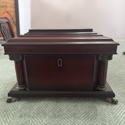 Vintage Bombay Wood Jewelry Box Neoclassical Corinthian Columns No Key