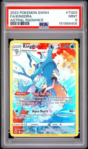2022 POKEMON SWORD & SHIELD ASTRAL RADIANCE #TG03 FULL ART/KINGDRA PSA 9