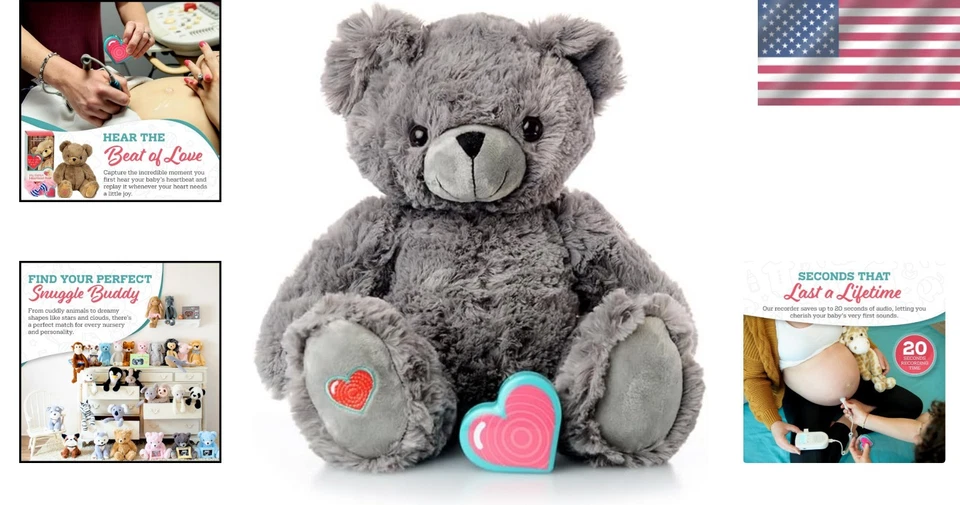 Cherished Baby Heartbeat Recorder: Cuddly Plush Animal Keepsake, 20 Sec Playback - Image 2 of 4