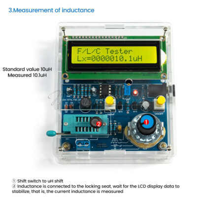 DC5V High Precision Digital LCD Inductance Capacitance Meter Frequency Tester