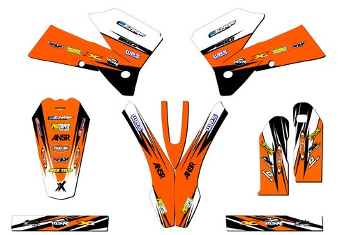 2005-2006 SX VELOCITY Orange Senge Graphics Kit Compatible with KTM - 第 1/4 張圖片