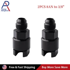 2x 8AN to 3/8" Feed EFI Fuel Rail Line Fitting Adapter Quick Disconnect Push On 