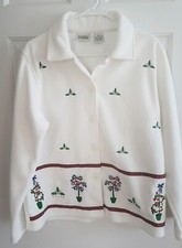 Classic Elements Woman' White Fleece Christmas Coat Jacket/warm Ugly Sweater - M