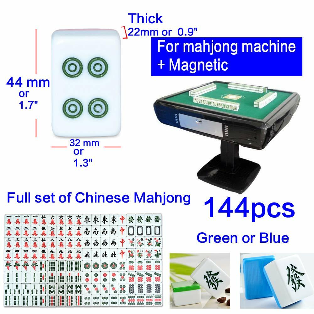 144-Tile/set Chinese Mahjong 22-44mm Carved Magnetic Majiang