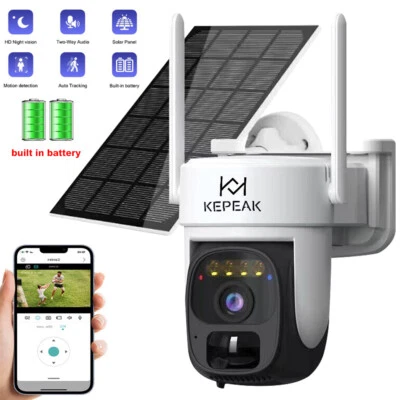 Camara De Seguridad Solar Wifi Inalambricas Para Exterior Con Vision Nocturna US