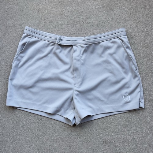 Sergio Tacchini Vintage Men’s Tennis Sports Shorts Light Grey Size W36-38 Italy