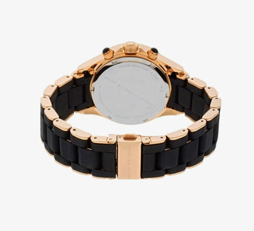 Marc Jacobs Watch MBM2553 Urethane Band Black Rose Gold NWT | eBay 