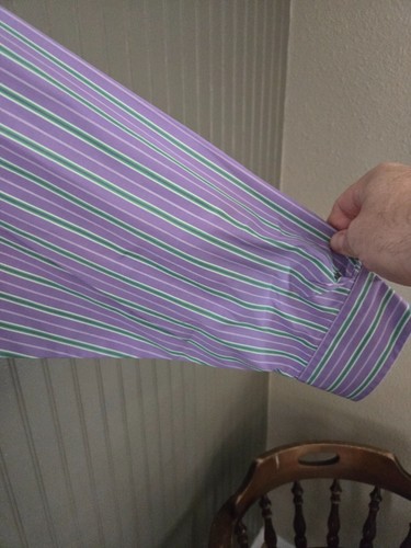 Camicia a maniche lunghe abbottonate Ralph Lauren taglia 17,5 XL viola/verde - Foto 9 di 19