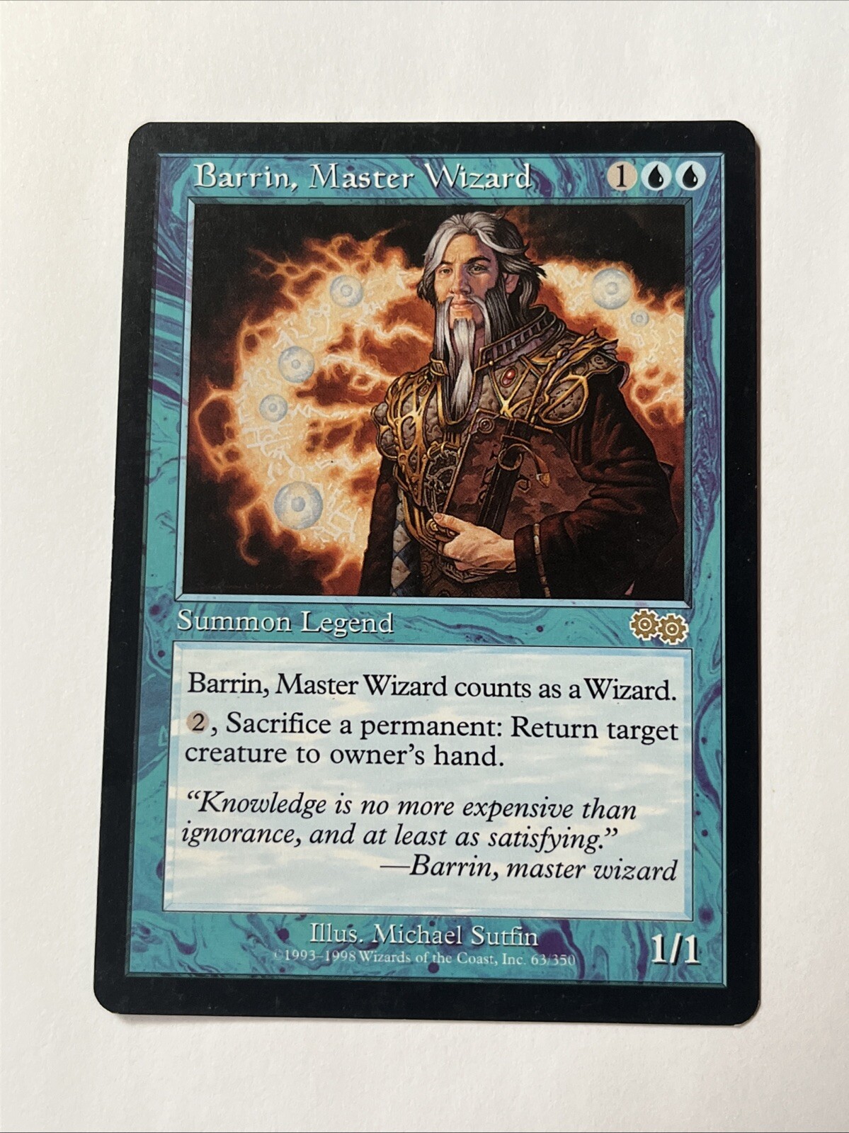 MTG - LP - Barrin, Master Wizard - Urza's Saga + Free Bonus Cards!