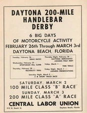 1957 Daytona 200-Mile Handlebar Derby - Vintage Motorcycle Ad