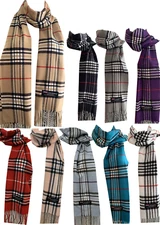 Wholesale 1-20 100% Cashmere Womens Mens Winter Wool Wrap Scarf Plaid Scarves