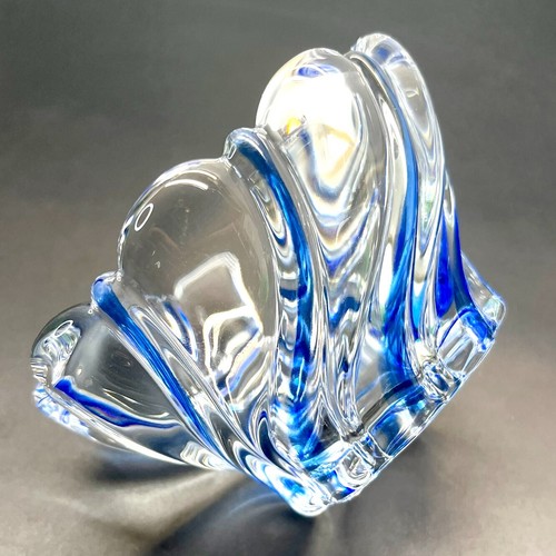 Mikasa Peppermint Cobalt Candleholder Blue Clear Swirl with Box 2.5" Germany - Picture 11 of 21