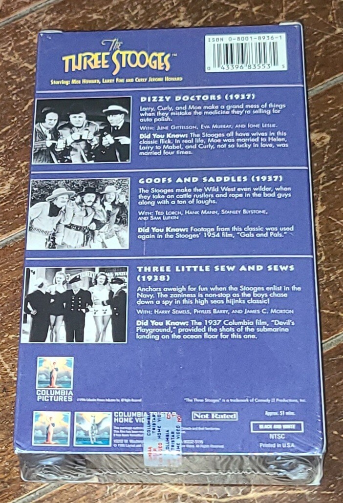 The Three Stooges - Dizzy Doctors (VHS, 1996) for sale online | eBay