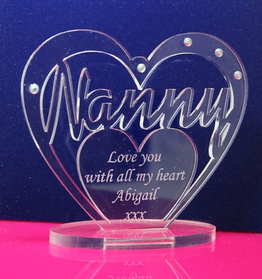 Personalisiertes Herz mit für Nanny, Nan Gran, Oma, Geburtstag, Weihnachtsgeschenk