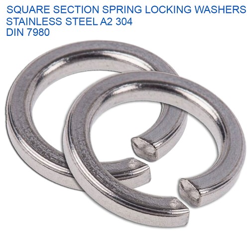 M8 8mm SPRING WASHERS SQUARE A2 STAINLESS SQ COIL LOCK WASHER DIN