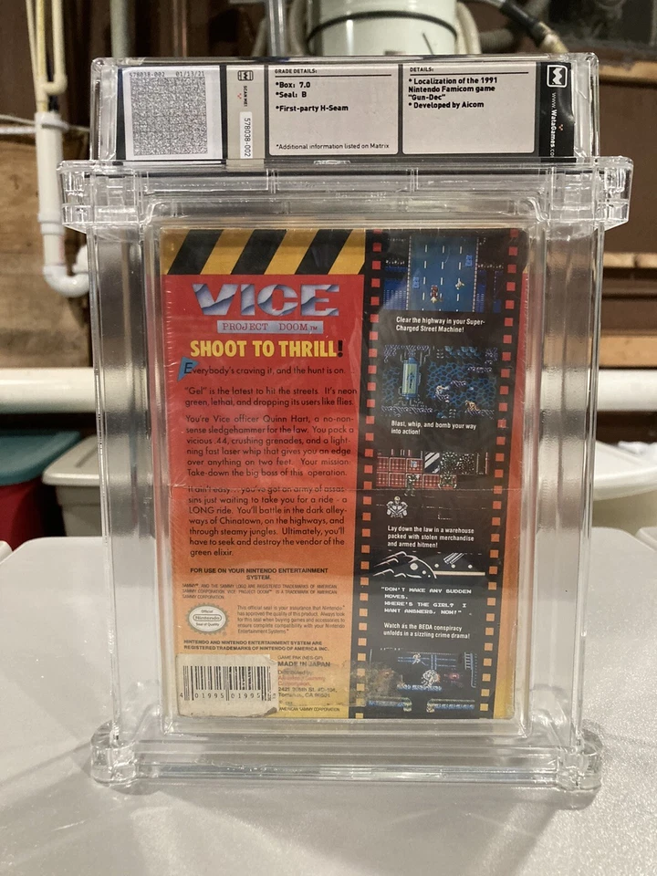 Vice: Project Doom Nintendo NES Graded WATA 7.0 B New Sealed Rare Game Not VGA - Image 2 of 4