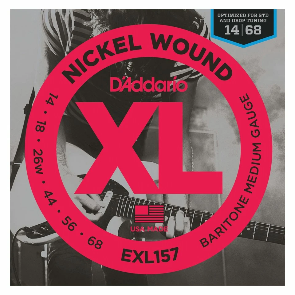 D'Addario EXL157 Nickel Wound Guitare Électrique Strings,Baryton Medium,14-68 - Photo 1/1