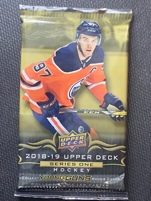 2018-19 Upper deck Pack series 1  Hockey Youngguns Rookie 8 Cards Sealed