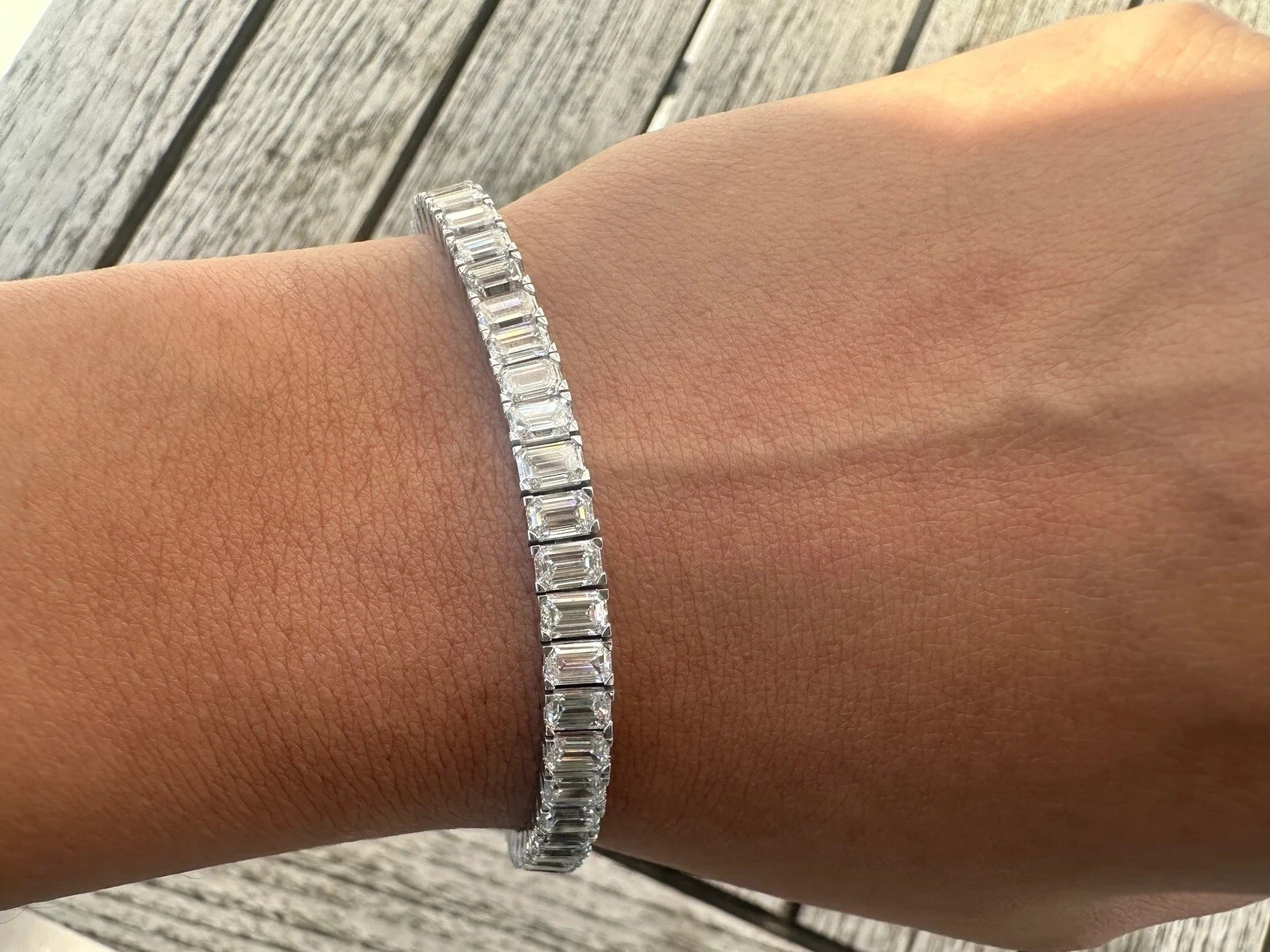 OFF WHITE Bracciale Tennis 4 5mm Certificato Trattato Unisex Diamante Bianco Off in Argento 925