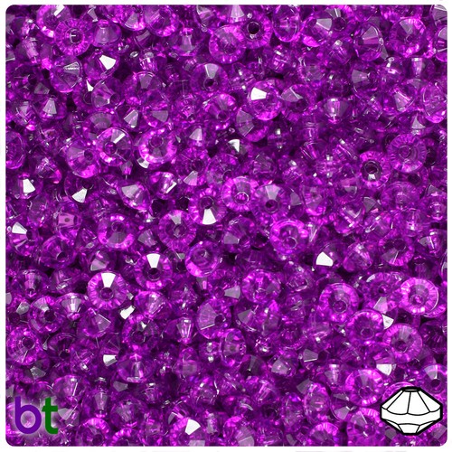 BeadTin Transparent 6mm Faceted Rondelle Plastic Craft Beads (1350pcs) - Picture 30 of 53