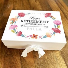 Flower Wreath Bright Retirement New Beginnings Personalised Hamper Gift Box