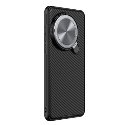 For OnePlus 13 Nillkin Fashion Flip Lens Cover Metal Stand 3D Textured Back Case
