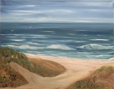 Anxiously Awaiting Summer - Original oil seascape by Dave Richers