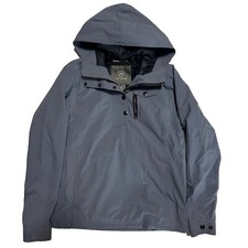 Aether Women's Half Zip Snap Pullover Hooded Jacket Size 3 Medium Gray Puffer