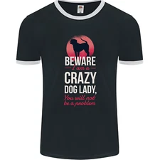 Crazy Dog Lady Funny Mens Ringer T-Shirt FotL