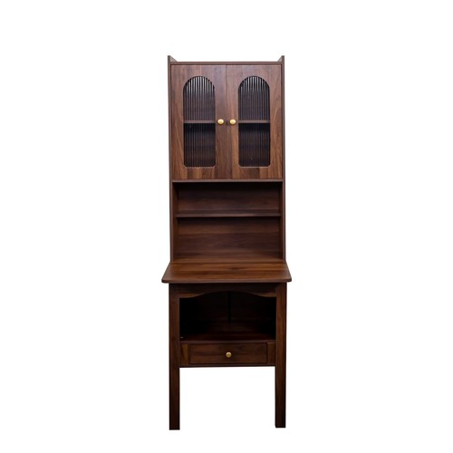 Multi-Computer Desk Writing Table Foldable Cabinet Storage Shelves With Drawer - Picture 9 of 14