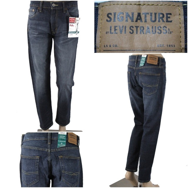 NWT SIGNATURE LEVI STRAUSS Men's 29 x 30 S47 Regular Taper Flex Modern Fit Jeans | eBay