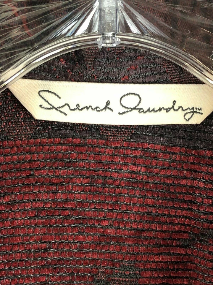 Chaqueta French Laundry Rojo/Vino/Negro Botón Frontal 100% Poliéster Bordado S Foto 4 de 4