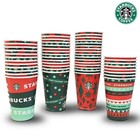 Starbucks Coffee Disposable Paper Cups 50 Pack 12oz Tall Christmas Holiday Party
