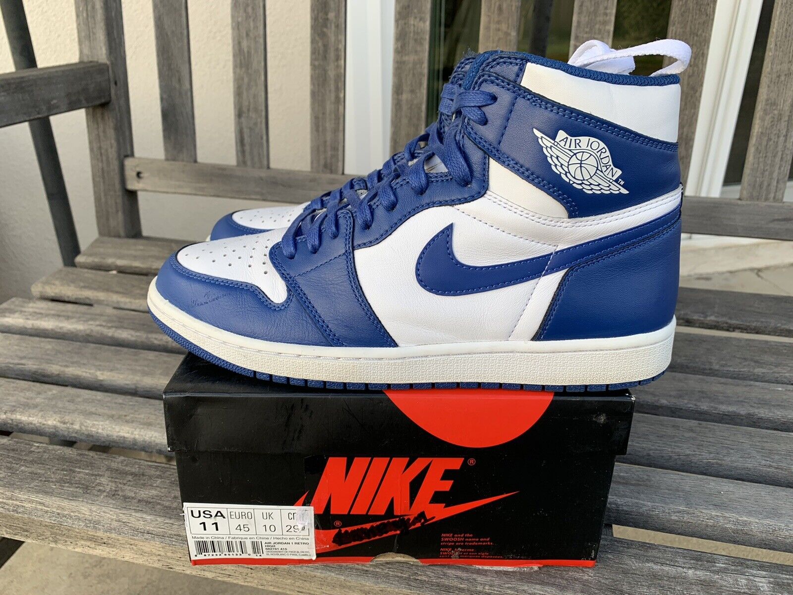 blue and white air jordan 1 retro high og