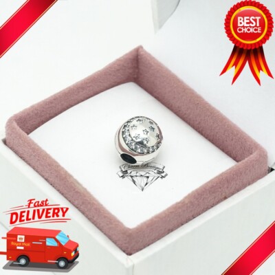 Pandora funkelnder Mond & Sternclip, Himmel, Armband Charm 791386CZ