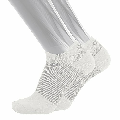 OS1st Fs4 No Show Plantar Fasciitis Socks White Medium