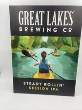 Great Lakes Beer Brewing Co. Bar Sign STEADY ROLLIN SESSION IPA Canvas 25x18